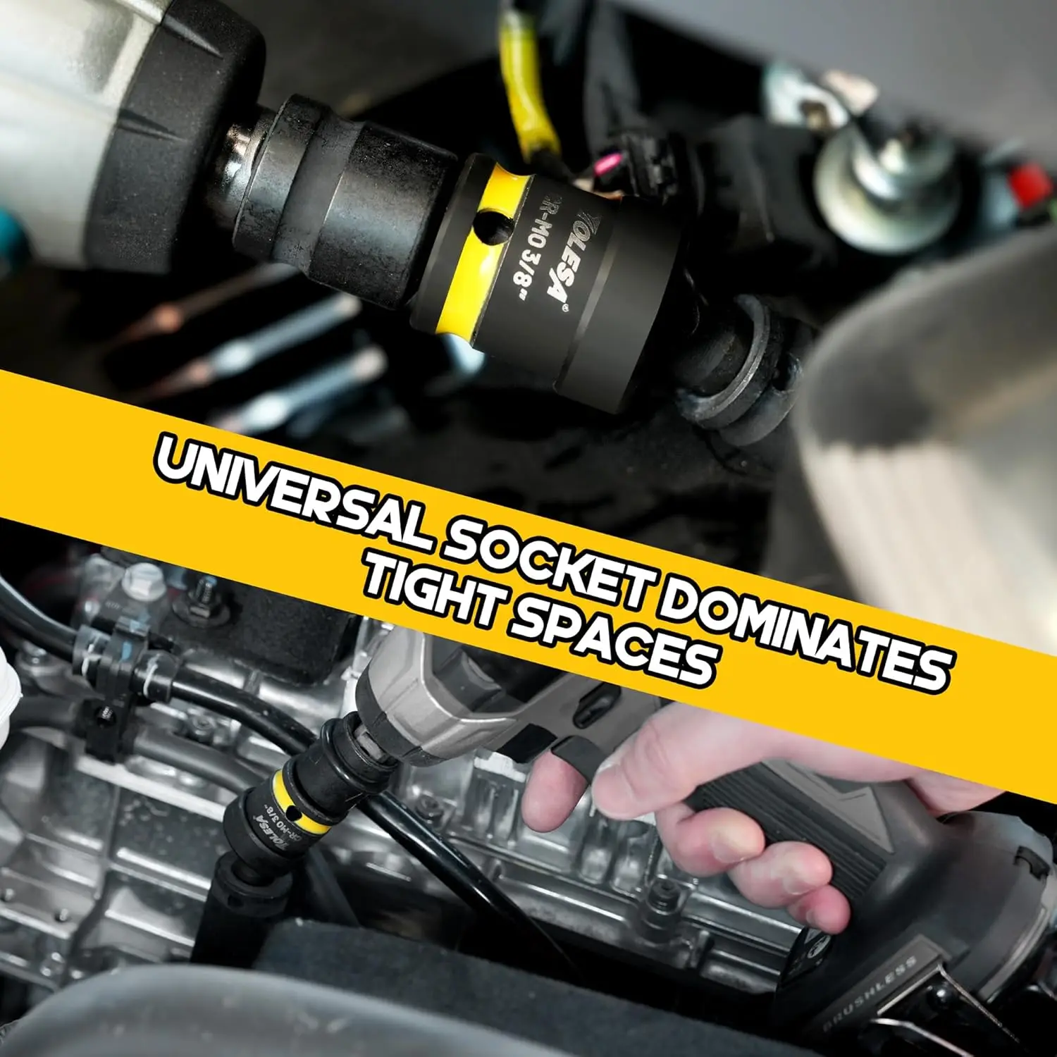 مجموعة مقابس دوارة 1/2 بوصة، 3/8 بوصة، 1/4 بوصة محول مشترك U مرن CR-MO فولاذ