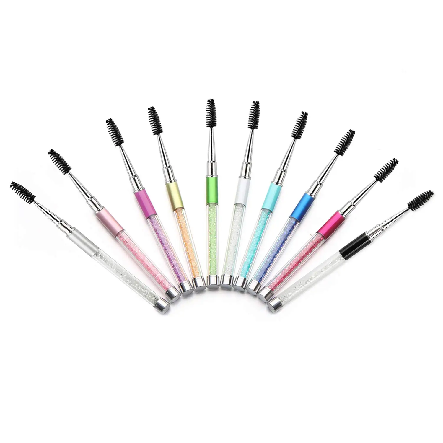 Crystal Rhinestone 7 Colors Eyelash Mascara Wands Applicator Spoolers Brush Makeup Eyelash Brushes Eyelashes Extension Tool