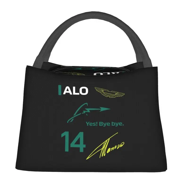 

Alonso Automobile Race Insulated Lunch Bag for Waterproof Fernando Number 14 Thermal Cooler Lunch Tote Office Picnic Travel