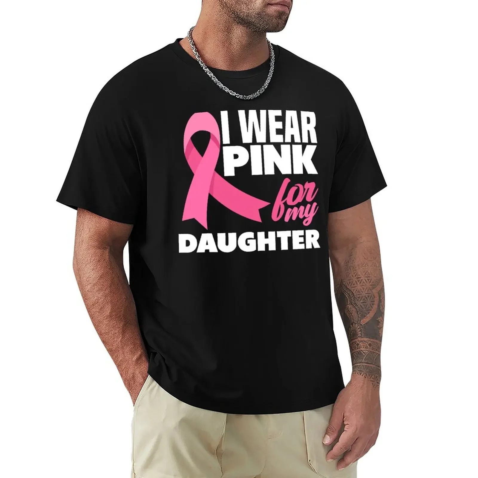 

I Wear Pink For My Daughter Breast Cancer Awareness T-Shirt designer shirts boys whites compression shirt men