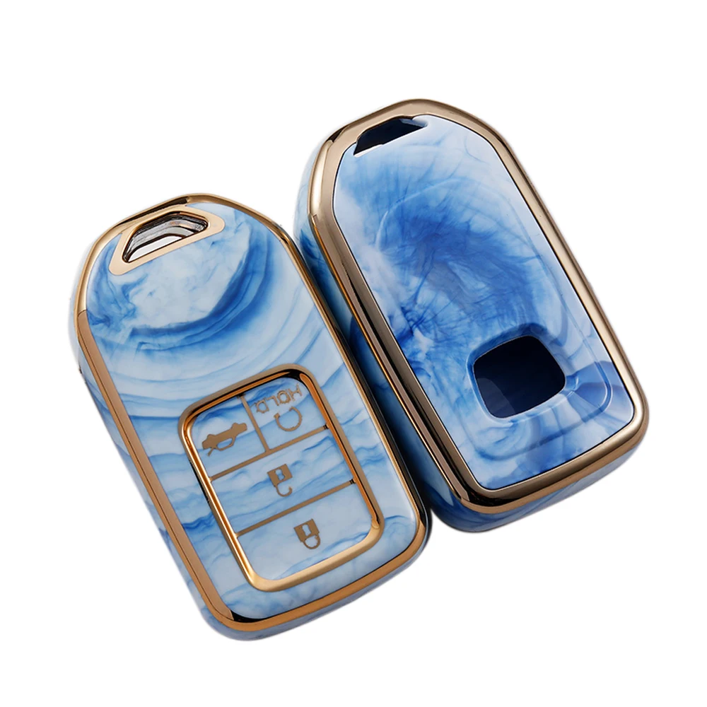 

Car Key Cover Protector Case Holder Skin Jacket For Honda Clarity HR-V Odyssey Pilot Ridgeline Insight Smart Key 4 button 1PC