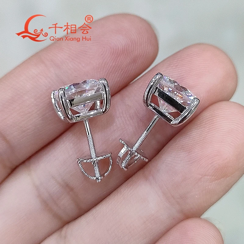 Imagem -03 - Vvs Moissanite Stone Ear Studs para Mulheres S925 Prata Ear Stud Jóias Presente para Casamento Namoro Forma de Almofada 8.5 mm 8.5 mm 3ct d