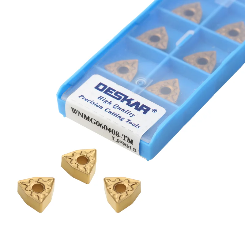 

10pcs Deskar WNMG060404-TM WNMG060408-TM LF9018 Lathe Cutter Tools Carbide Inserts External Turning Tool For Steel Parts