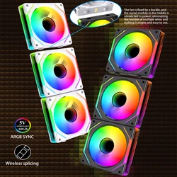 Fan 120 Infinity Mirror Module Daisy-Chain ARGB PWM Case Fan 120mm Triple Pack Suitable for Computer Case & CPU Cooling