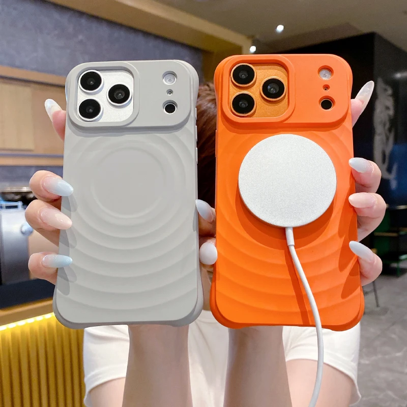 Luxury Solid Color Frosted Four Corner Anti Drop Soft Silicone Phone Case For iPhone 18 17 Pro Max/18 17 Pro For Magsafe Magnetic Wireless Charging Shockproof Back Cover