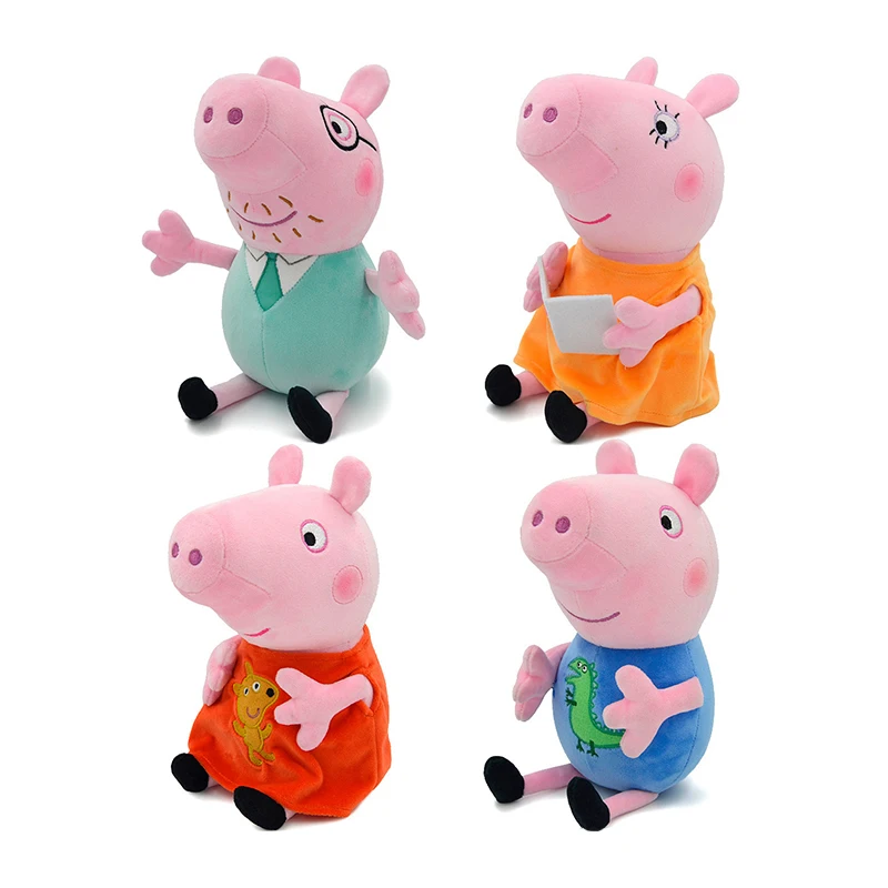 30 cm Peppa Pig Figure Plush Doll Toys George Dad Mom Cartoon Model Stuffed Doll Home Children's Room Decoration Birthday Gifts