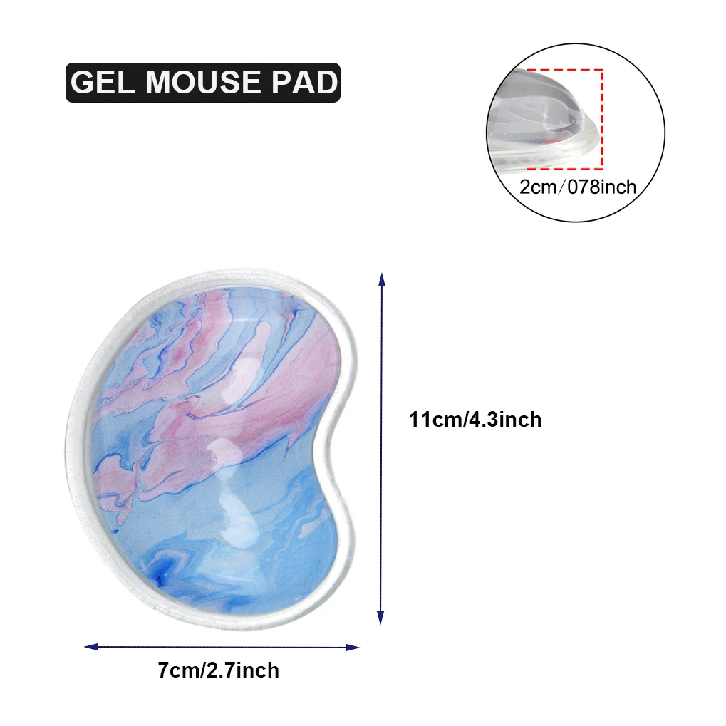 Crystal Gel Wrist Support Mouse Pad, Heart Shaped Transparent Wrist Rest, Silicone Mouse Pad, Soft and Bouncy, Office Mouse Pad