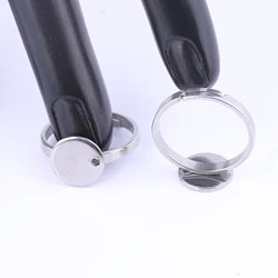 10pcs Adjustable Ring Bezel Blanks Stainless Steel Fingerring Base Settings Diy Accessories For Jewelry Making