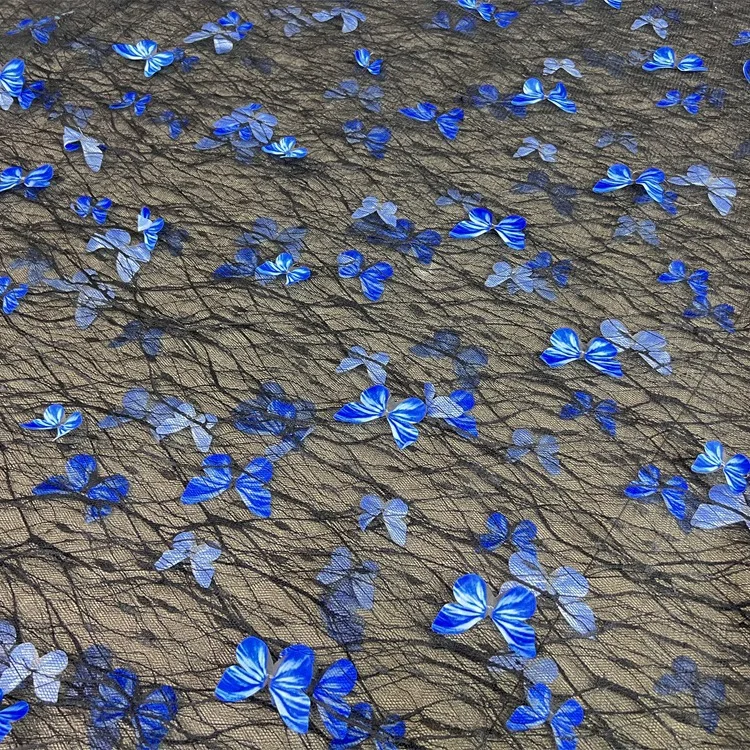 Высококачественная французская кружевная лазерная бабочка с трехмерной вышивкой, кружевная ткань, африканская сетка-бабочка «сделай сам», газовая вышивка