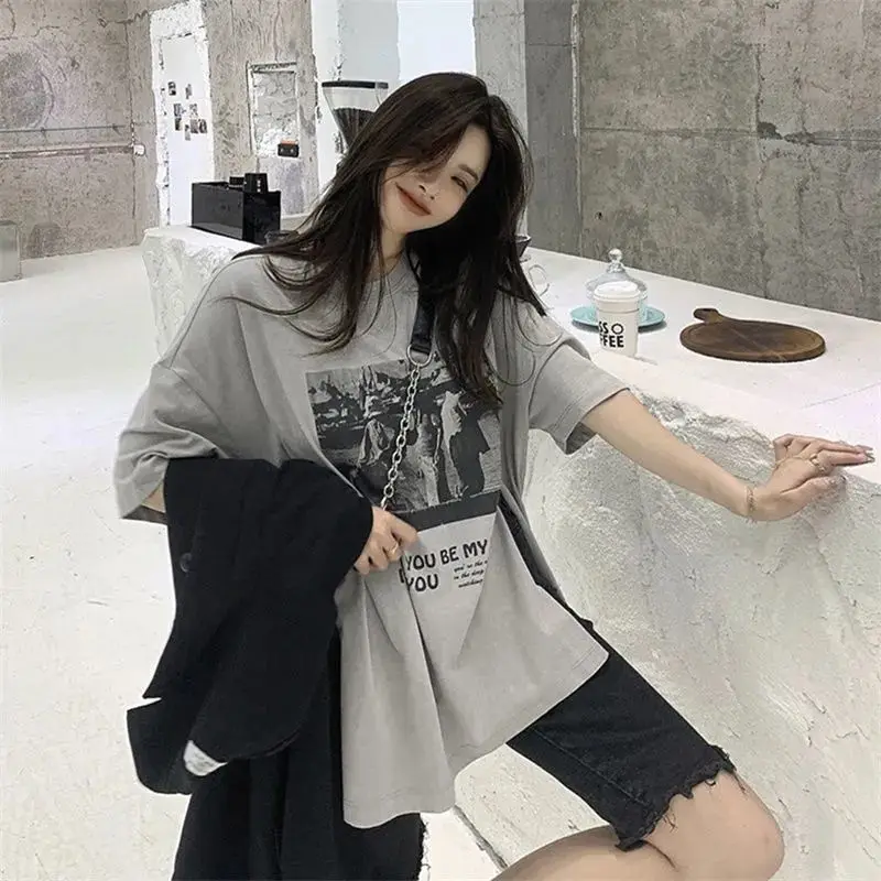 تي شيرت نسائي قصير الأكمام باللون البرتقالي فضفاض من القطن، ملابس علوية صيفية كاجوال قابلة للتنفس ورقيقة وناعمة ومريحة وبسيطة للاستخدام اليومي