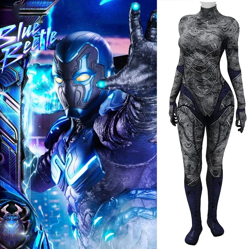 

Синий жук, косплей, супергерой, жук, 3D печатный спандекс, Disfraces Para Blue Beetle, боди, наряды зентай, костюм на Хэллоуин
