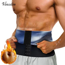Vensslim Mens Abdomen Reducer Waist Trainer Sauna Body Shaper Workout Sweat Cincher Belt Tummy Shapewear Sports Sheath Corset