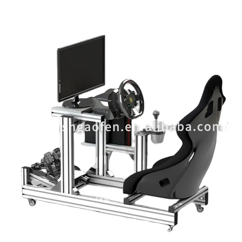 OEM ODM Aanpasbare Racing Simulator Cockpit Aluminium Metalen Autostoel met Geanodiseerde Afwerking Racing Wheel Stand Sim Racing Rig