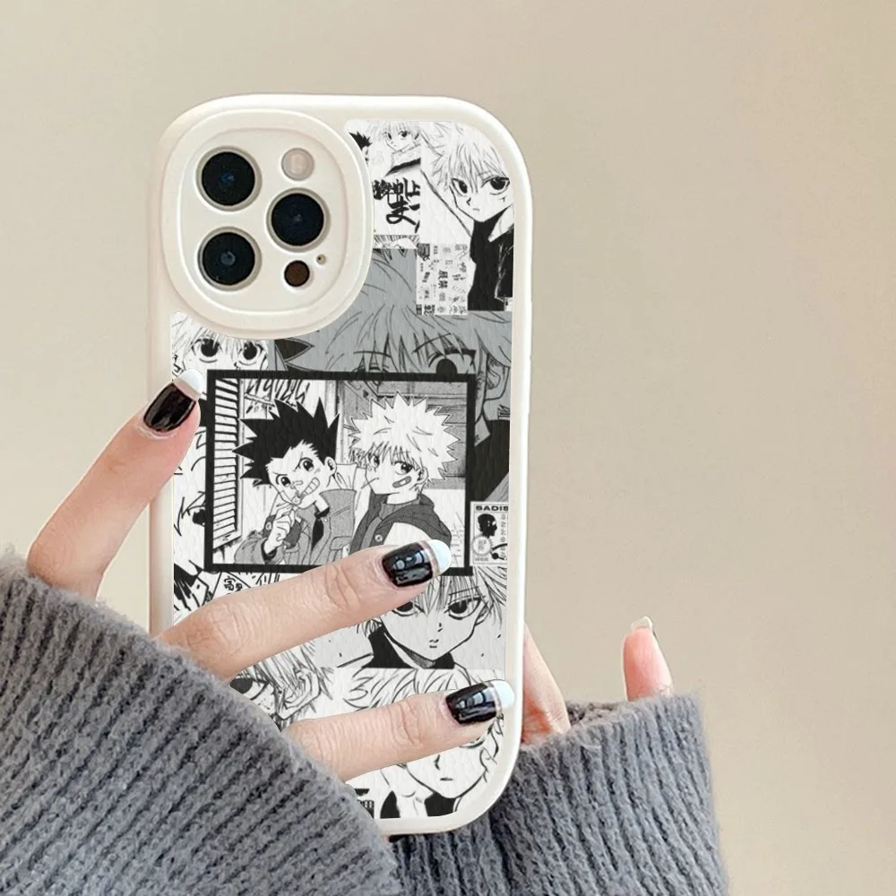 هنتر X هنتر كيلوا Zoldyck أنيمي الهاتف حافظة جلد صلب آيفون 14 13 12 Mini 11 14 Pro Max Xs X Xr 7 8 Plus Fundas