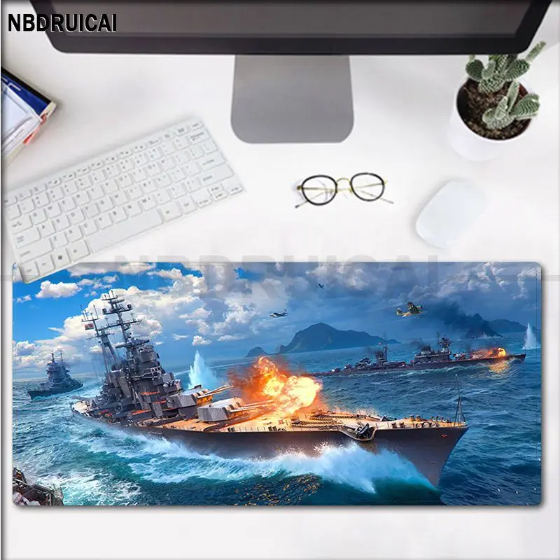 World of warships เมาส์แบบไม่ลื่นขนาดแผ่นรองเมาส์แบบนุ่มสำหรับเล่นเกม