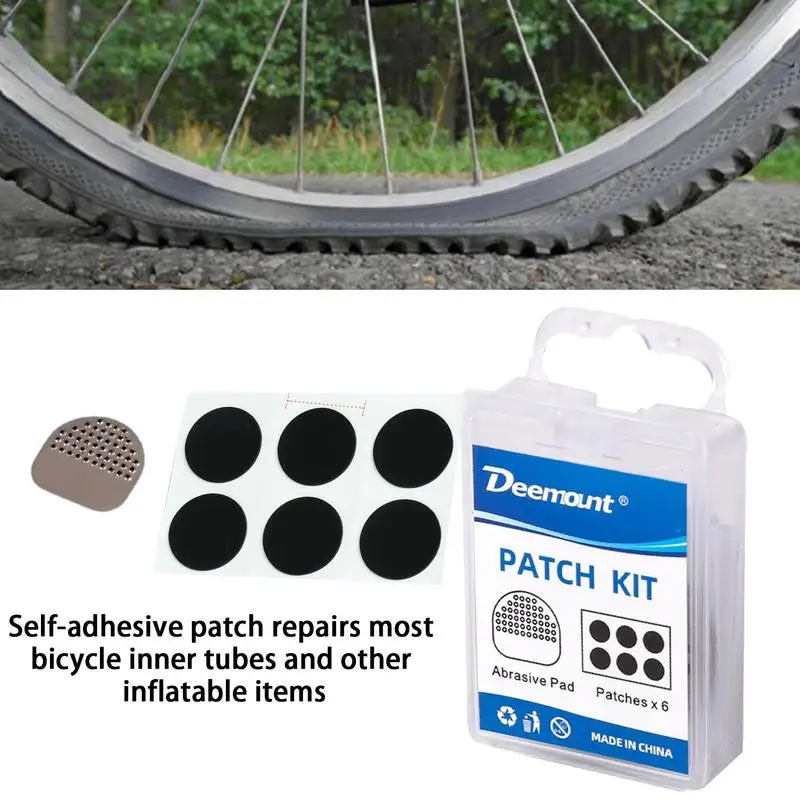 Bike Tire Patch Kit 25mm Glueless Fast Tire Patches 6 Pieces Bicycle Tire Repair Kit For Tires Quick Bicycle Inner Tube Puncture