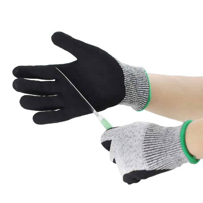 Work Gloves Comfort Grip Wear-Resistant Slip-Resistant Gloves Anti-Labor Safety Gloves Nitrile Rubber Gloves