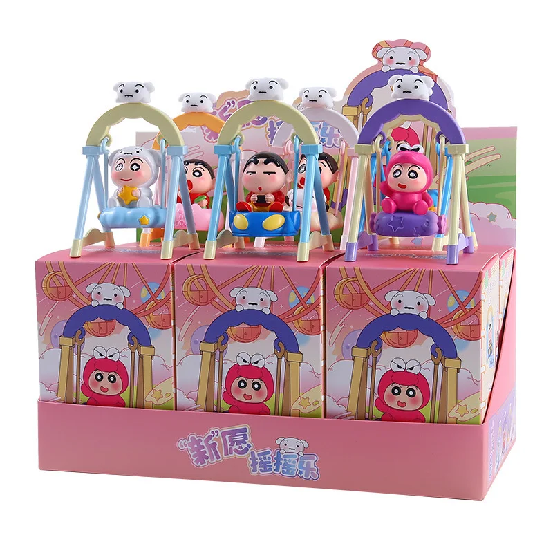

6pcs/set Anime Crayon Shin-chan Q Version swing Action Figure PVC Model Toys doll Desktop ornament Collection Gifts boxed