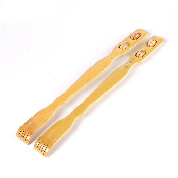 Natural Bamboo Back Scratcher With Massage Rollers, Practical Household Back Scratching & Massage Tool for Daily Use image 2