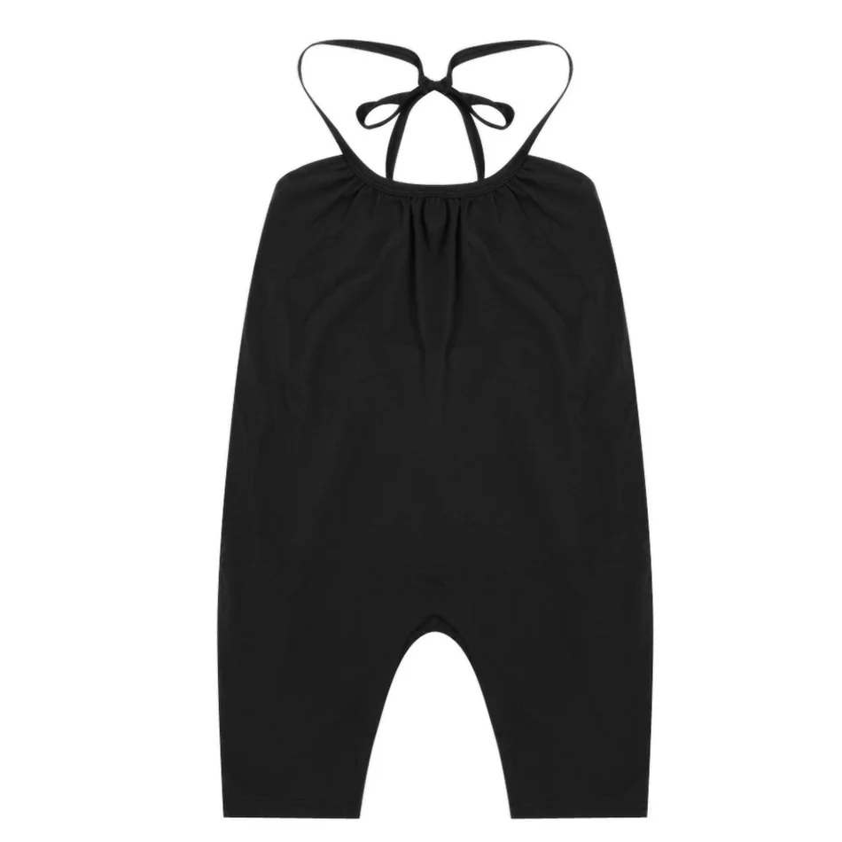 Summer Girls' Bodysuit Sleeveless Solid Color Strap Overalls Baby Clothing Children's Outgoing Activities and Playing Clothing