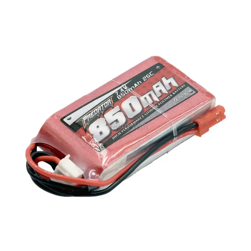 FMS part 7.4V 2S 850mAh 25C LiPO Battery JST plug for RC Model Airplane Warbird Sporter