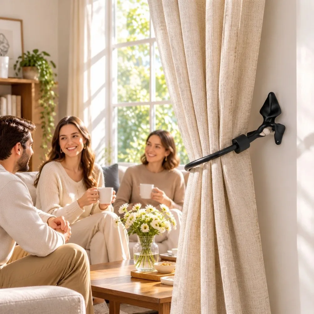 European Style Curtain Holdback Solid Metal U Shaped U Shaped Curtain Holdback Elegant U Shape Functional Wall Hook