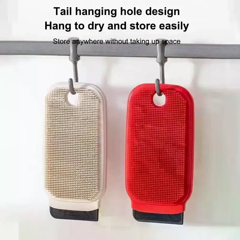 Quick-Drying Cleaning Brush Double-sid TPR Dish Brush Multi-Functional Fruits Vegetables Scrubber Kitchen Tool