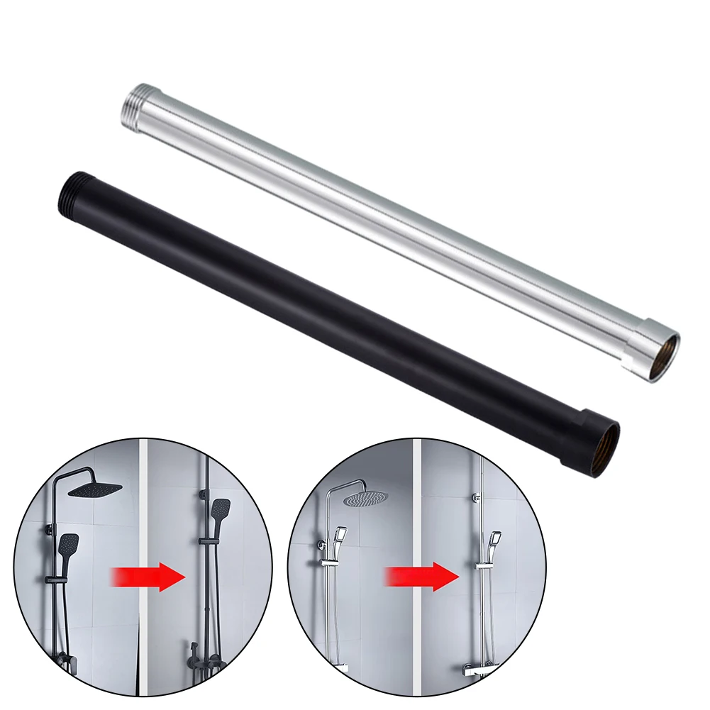 1 Pcs Stainless Steel Shower Extension Rod 30cm, Adjustable Angle Shower Arm Extender For Standard Heads