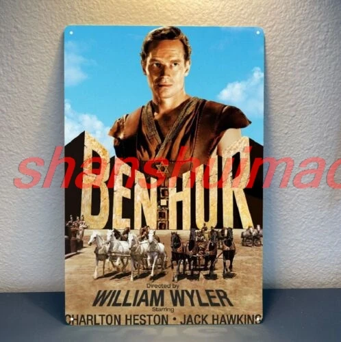 shui Ben Hur Charlton Heston Movie Metal Poster Tin Sign - 20x30cm Plate 1pc