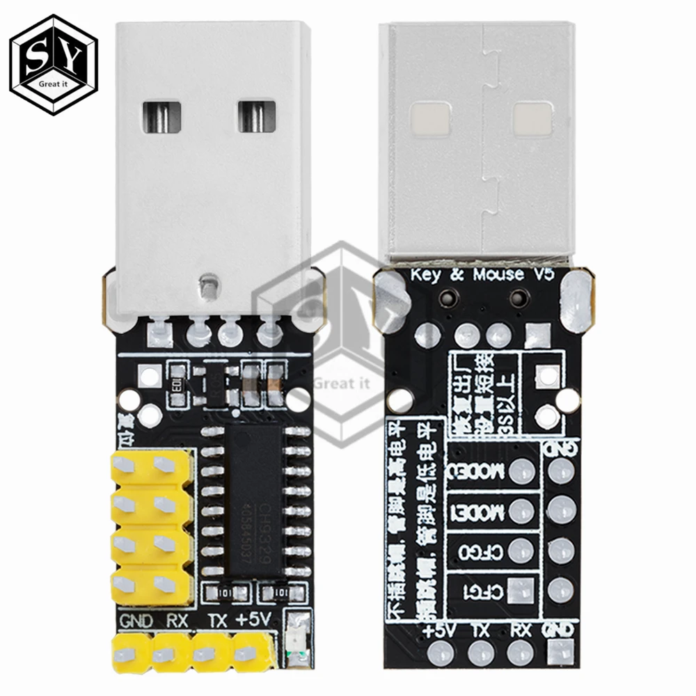 CH9329 module UART/TTL serial port to USB HID full keyboard mouse driver-free game development box