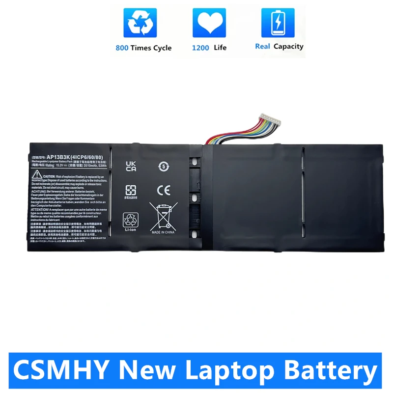 

CSMHY New AP13B3K AP13B8K Laptop Battery for Acer Aspire V5 R7 V7 V5-572G V5-573G V5-472G V5-473G V5-552G M5-583P V5-572P R7-571