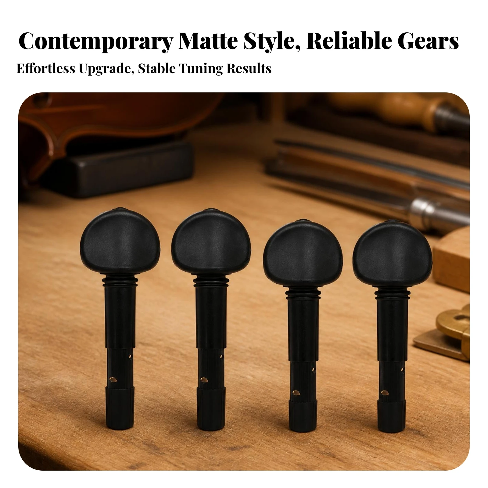 4 Pieces Violin Part Accurate Pitch Control Replacement Parts Machine Heads Smooth Polished Surface for Instrument Technicians