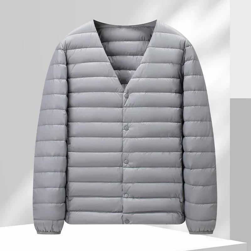 Chaleco ligero de plumas de pato blanco para hombre, chaqueta de otoño e invierno, nuevo estilo, ropa interior cálida, Top de corte A, longitud corta