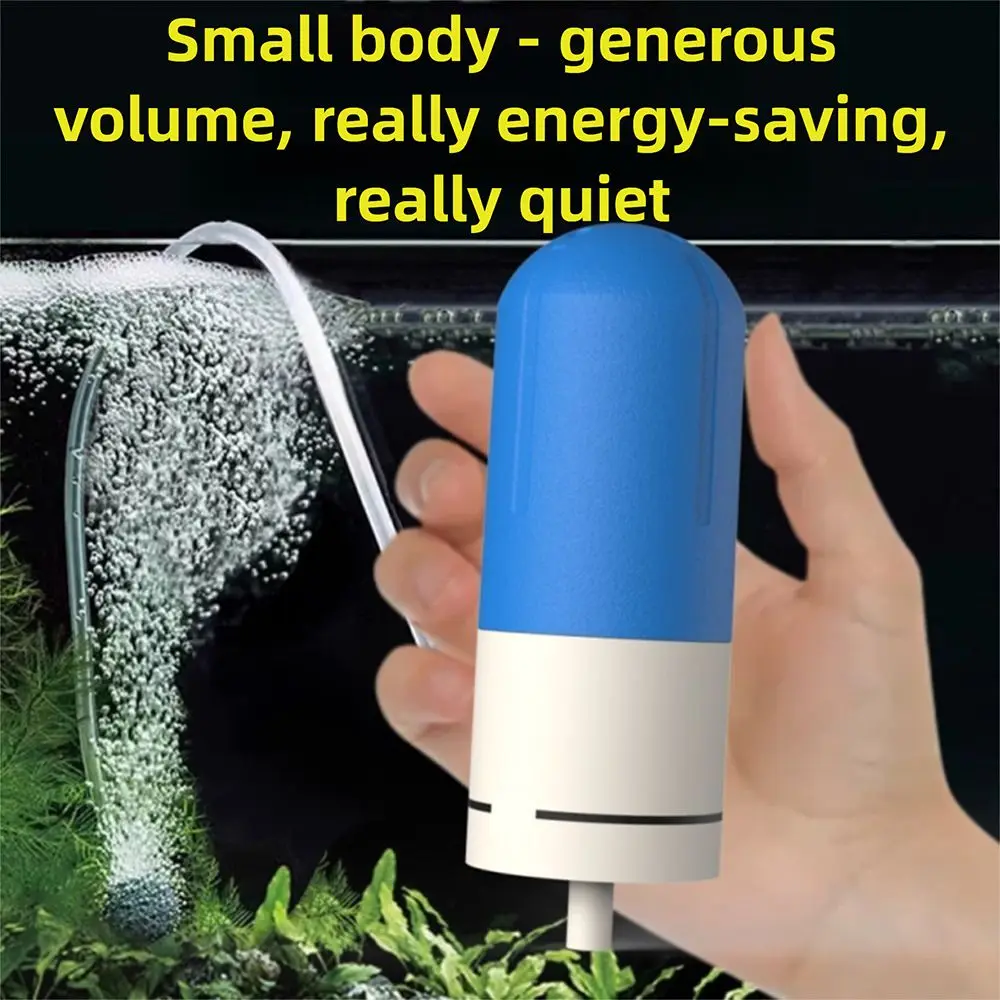 

Adjustable Speed Aquarium Oxygen Air Pump USB Charging Ultra Quiet Air Compressor Aerator Anti-slip Portable Oxygen Aerator