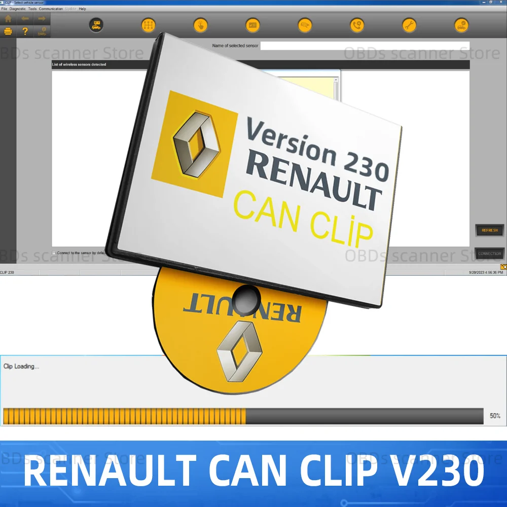 

2023 Newest Can Clip Rena-ult Full chip 230 Software Can Clip V230 For Renault OBD2 Diagnostic Pin Extractor V2 Reprog Dialogys