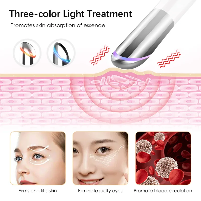 Electric Under Eye Massager Anti Aging Eyes Care Massage Device Heating Vibration