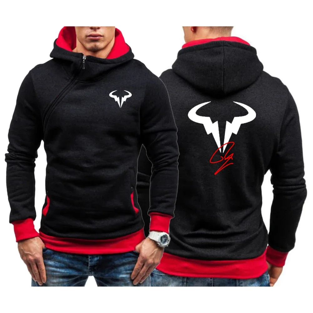 

Rafael Nadal 2024 Men's Tennis Player New Hooded Pullover Diagonal Zipper Hoodies Workout Casual Jackets Hoody Sweatshirts Tops