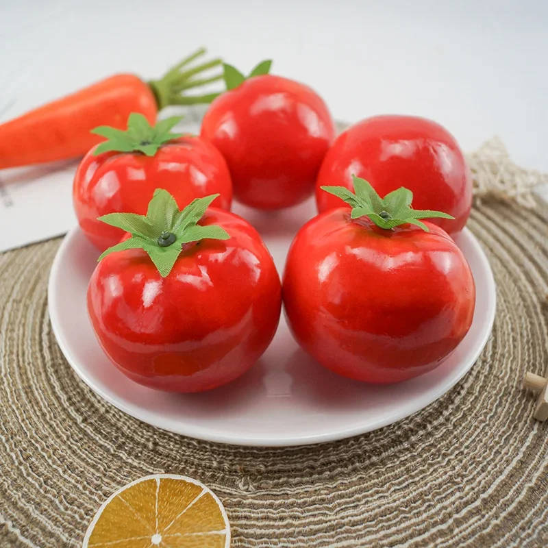 1pcs Mini Tomatoes Foam Artificial Fake Fruit Vegetable for Home Wedding Decoration Cognitive Toy Props Dining Table Decoration