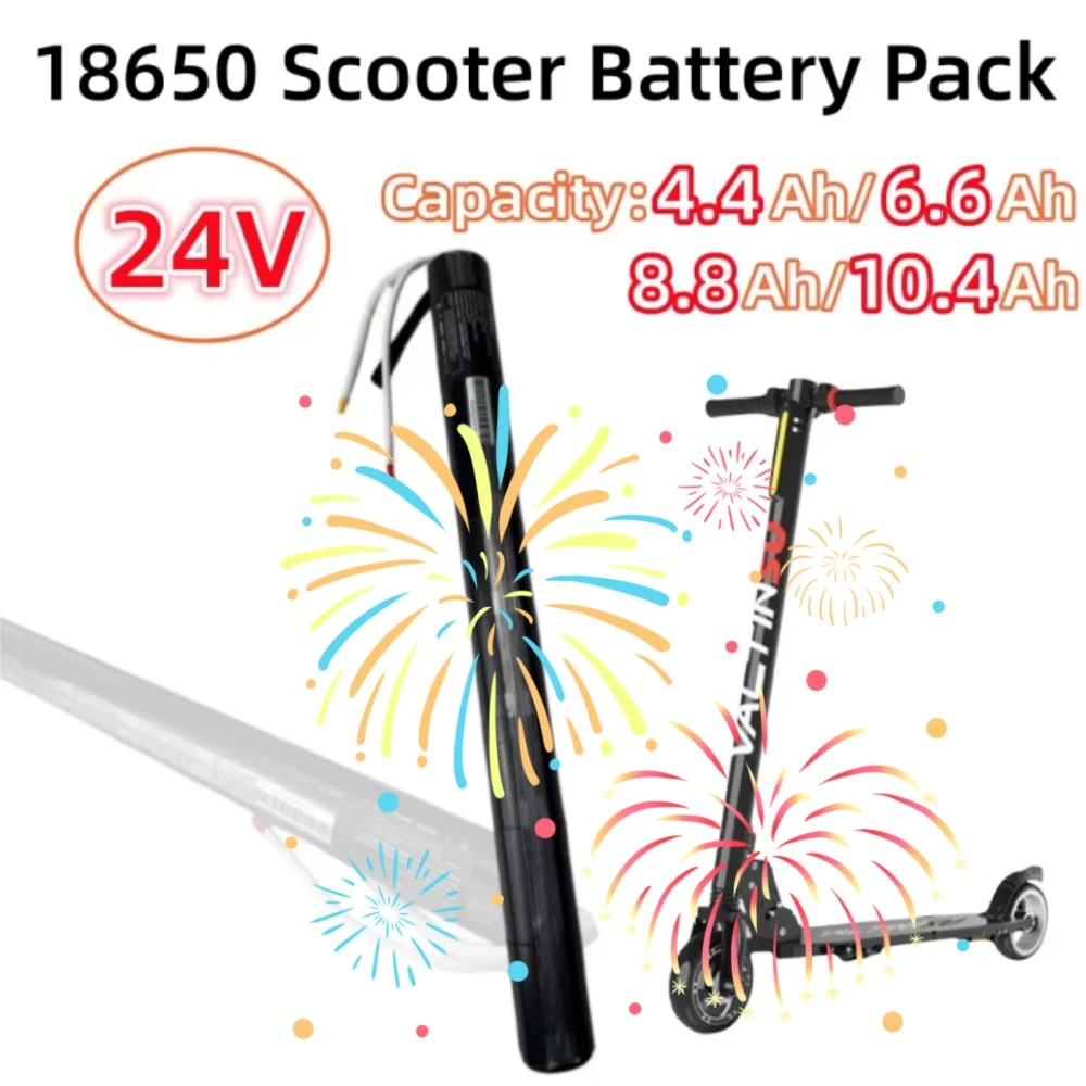 

Lithium Ion Carbon Fiber Scooter Special Battery 24V 36V Compatible with 4.4Ah/6.6Ah/8.8Ah/10.4Ah 18650 Scooter Accessories
