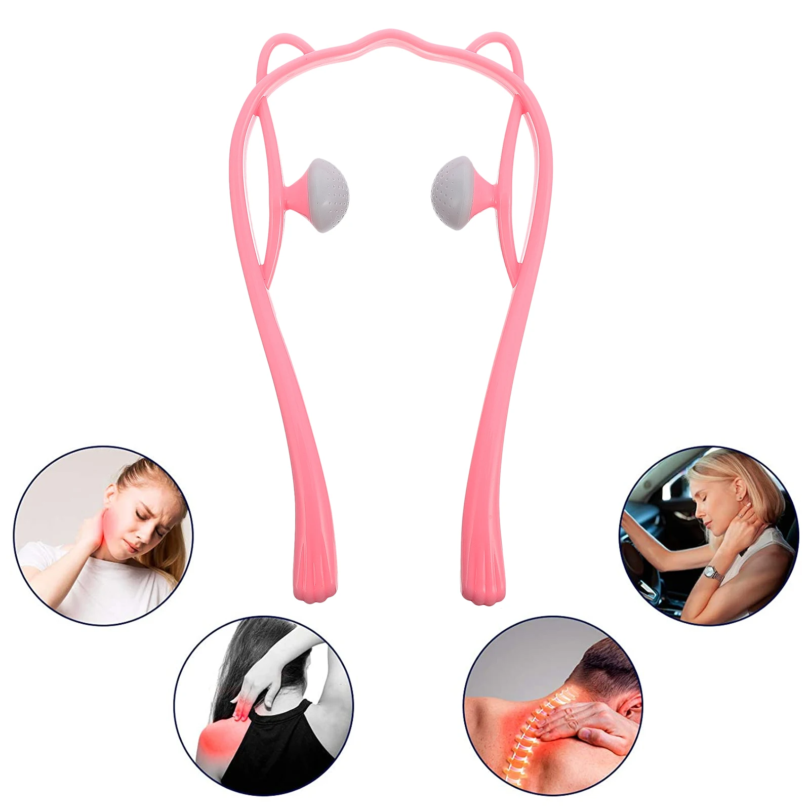 

1pc Neck Massager Ergonomic Portable Manual Massage Roller For Stress Relief Home Office Travel Pain Relief Handheld Massager