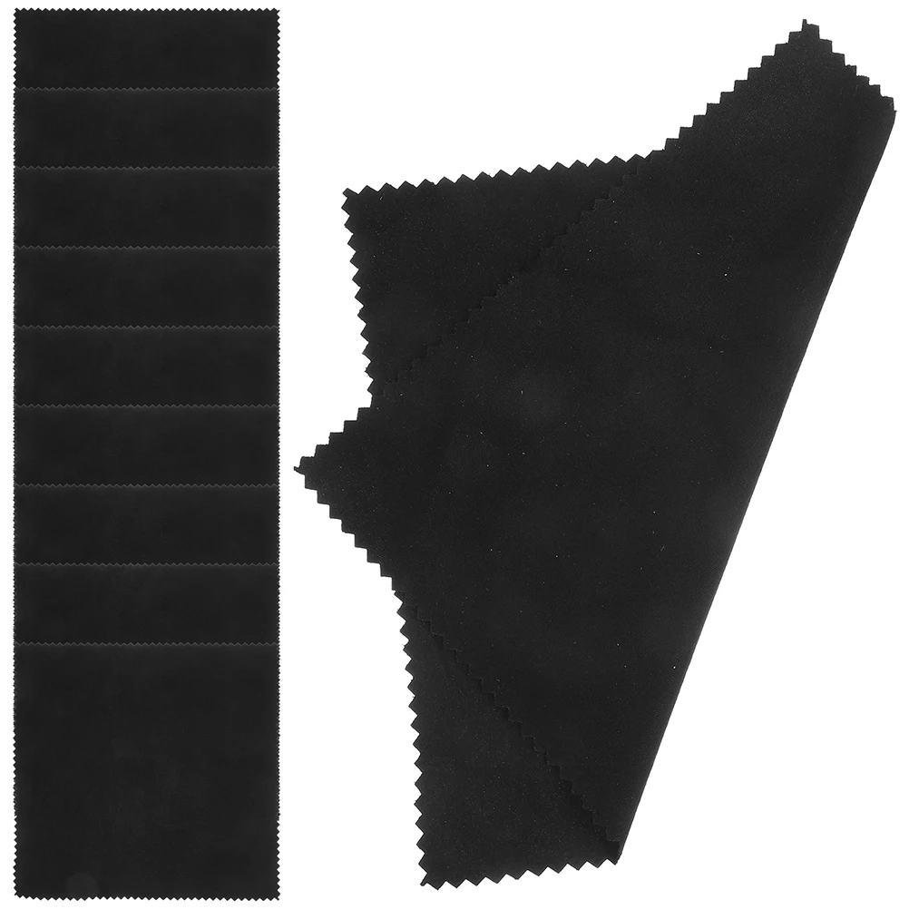 

12 Pcs Microfiber Cleaning Cloth Durable Reusable Instrument Cleaner Black Wiping Guitar Piano Violin Flute Cloth