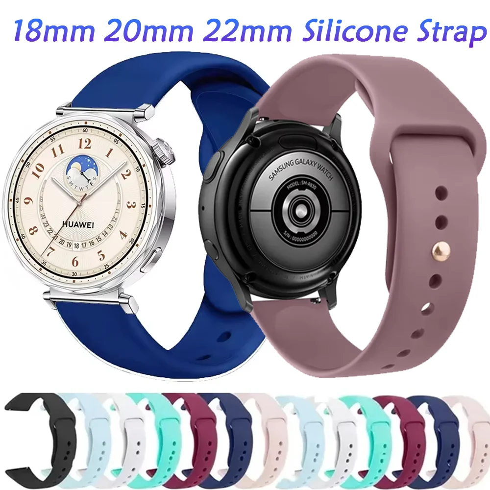 18mm 20mm 22mm Silicone Strap For Huawei Watch 5 42mm 46mm Band For Huawei Watch GT5 4 3 2 41 43mm GT2e GT2Pro GSPro GS4 3 belt