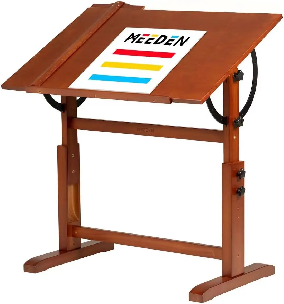 MEEDEN Wood Drafting Table,Artist Drawing Table with Height Adjustable & Tilting Large Surface Tabletop,Studio Painting Table