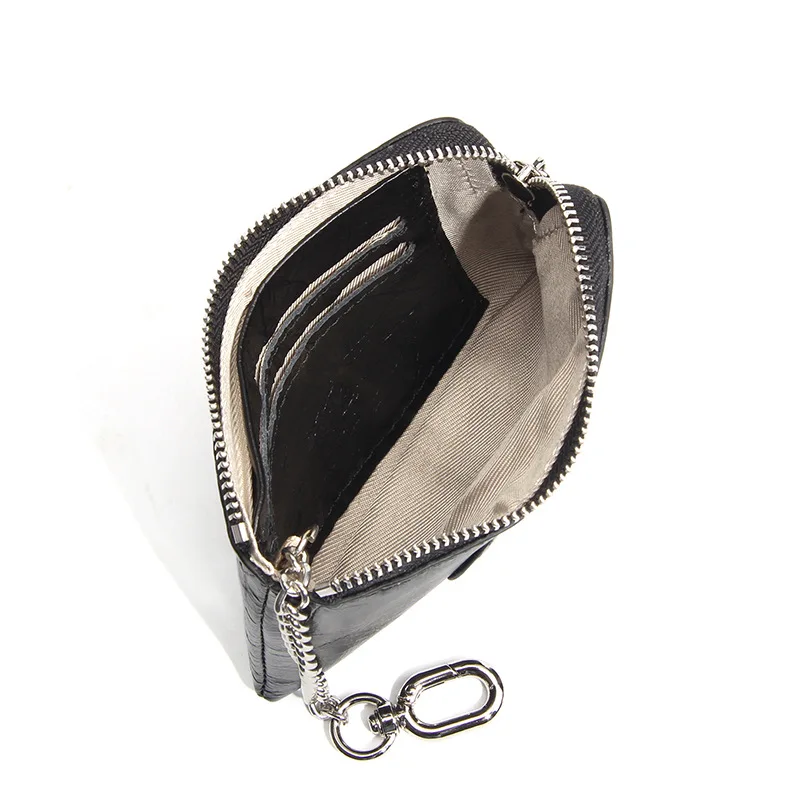 Vintage Oil Wax Genuine Leather Women's Coin Purse, Heart-shaped Keychain Wallet, Mini Zipper Change Pouch for Women Fashion