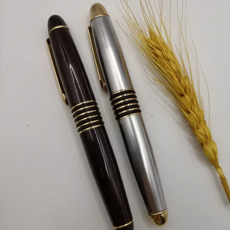 Silver Black Metal Fountain Pen with Classic Design Two Tone Pen Tip Exquisite Appearance Brand New Calligraphy Pens Stationery
