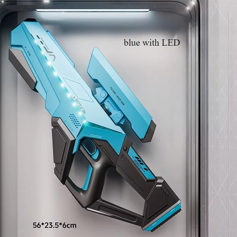 Pistolet à eau électrique amélioré, jouet avec LED, grande capacité, pistolet à eau à pulvérisation continue, jouets d'extérieur pour piscine, cadeau pour enfants et adultes