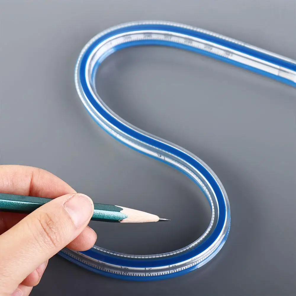 Imagem -03 - Flexível Curva Desenho Régua Papelaria Medição Escritório Elaboração Desenho Régua Dividindo Régua Serpentine Papelaria 30cm
