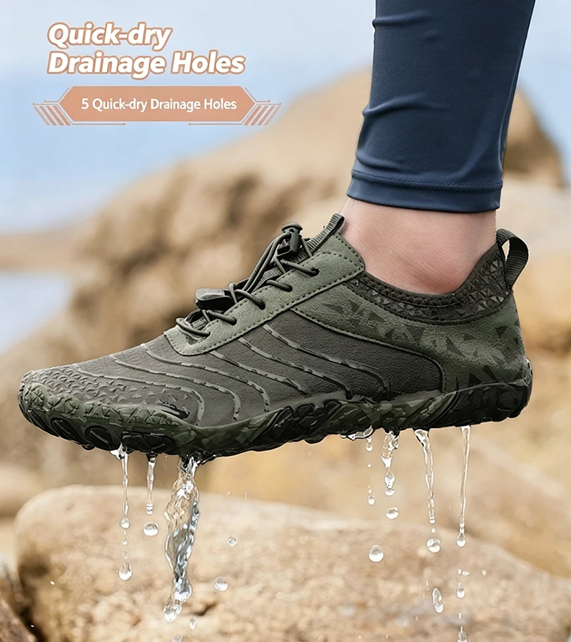 Summer Wide-Head Wading Shoes Men Barefoot Upstream Sketch Shoes Fitness Cycling Yoga Casual Sandals Women Water Sports Shoes