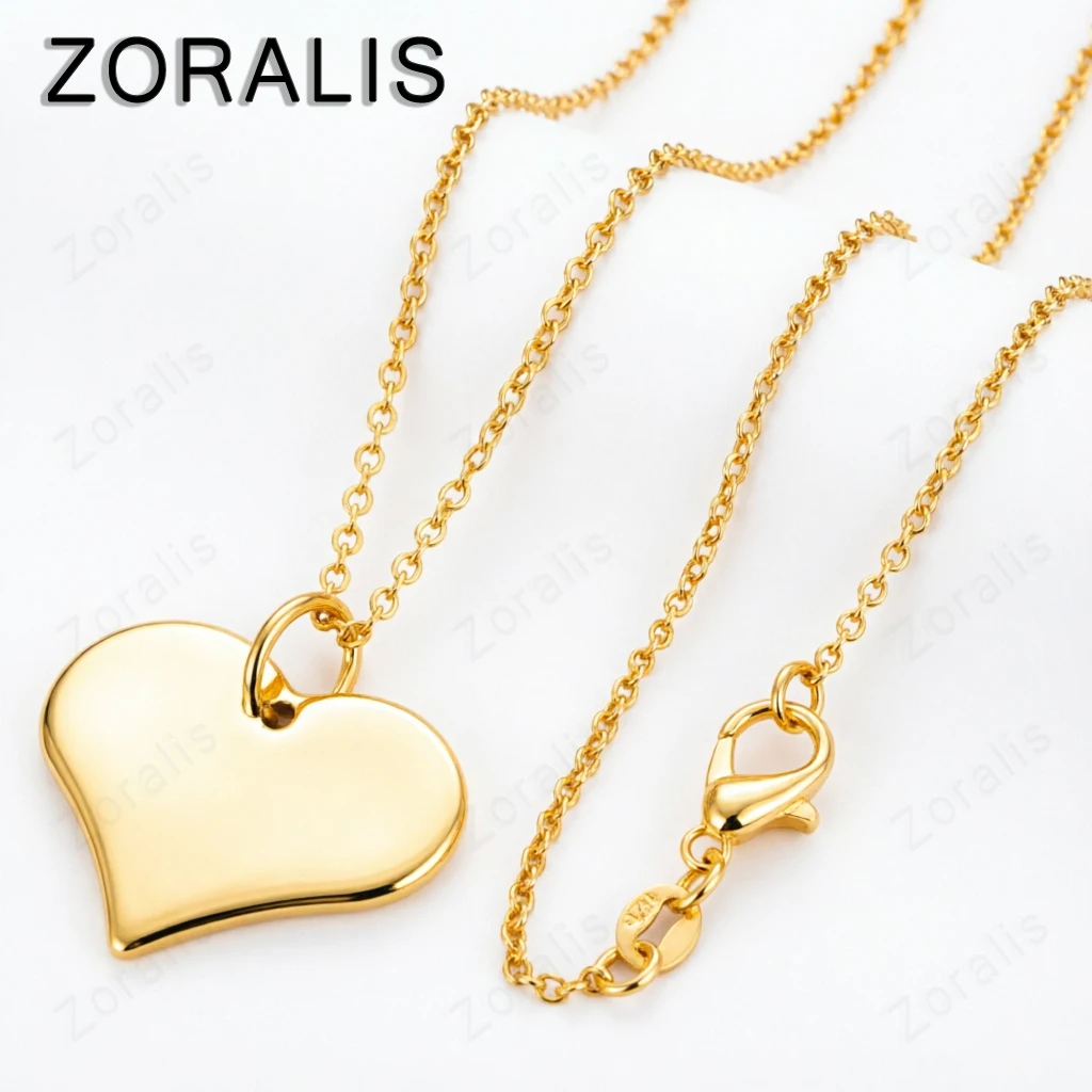 18K Gold Heart Card Pendant Necklace For Women necklaces Fashion Party Birthday Wedding Charm Jewelry Gifts