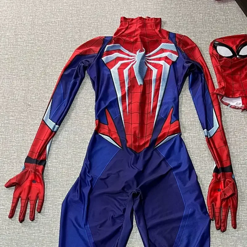 Halloween Peter Parker Spider Suit in PS5 Spider 2 supereroe Costume Cosplay completo Spiderman body Zentai Second tute